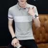 夏季新款男装polo衫纯色韩版潮流青少年t恤男式小翻领短袖男士T恤