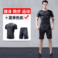 夏季运动套装男士健身服骑行跑步运动服短袖T恤速干衣透气篮球裤
