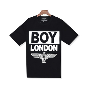 BOY LONDON 新款黑银圆领短袖套头T恤老鹰